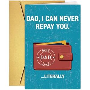 MTDXSJZB Funny Father’s Day Card For Dad Stepdad, Fathers Day Card For Him Husband, Father’s Day Gift from Son Daughter Kids, Good Gifts Idea From Son Daughter Baby Set of 2