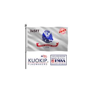 Double Sided White US Army Flags 3x5 Outdoor Made In USA Heavy Duty 3Ply Polyester United States Flag Banners with White Starting Tape and 2 Brass Grommets