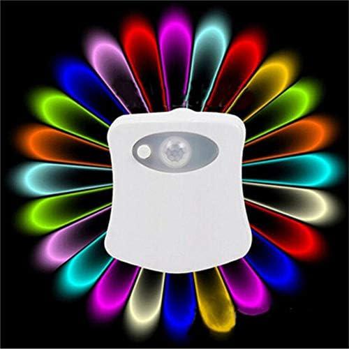 Color Changing Toilet Night Light - Motion Sensor LED, UV Activated, Smart Light Commode Night Lamp (8 Color 1 Pack)