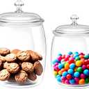TRAVELER 2pcs Plastic Cookie Jars with Airtight Lids -130oz Clear Large Decorative Canisters for Cookies, Candy, Dog Treats, and Pet Food Storage