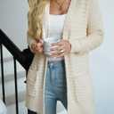 CiCiBird Women Long Cardigan Fuzzy Cardigan Sweater Open Front Knit Outwear Coat with Pocket (XL)