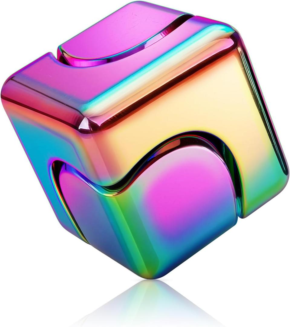 ATESSON Metal Fidget Spinner Cube Toys Detachable 3 Ways to Play with High-Speed Stainless Steel Bearing Silent for Stress Relief Anxiety ADHD Autism Classroom Office Fidget Spinners for Adults Kids