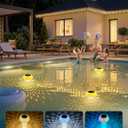 Brightown Floating Pool Lights Solar Powered 2 Pack, RGBWW Solar Pool Lights Chlorine Tablet Floater with 20+ Light Effects, Remote Control, IP68 Waterproof Pools Light for Pools, Hot Tubs, Party
