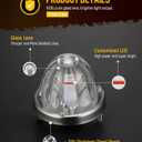 Partsam 2Pcs Glass Watermelon Lights [Patented] Clear Lens Red LED Side Marker Turn Signal Lights with Bezel Replacement for Kenworth Peterbilt Freightliner Truck