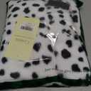 Cosrea Women Halloween Costume Black and White Spotted Dog Shawl Faux Stole for Adult (White)