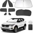 8PCS YYCKE Window Shades for Seltos 2021-2024 for Kia Accessories Car Side Full Windows Rear Triangular Windshield Sun Shade Sun UV Rays & Privacy Protection for Camping,Napping,and Relaxing