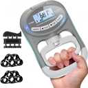 Grip Strength Tester Hand Dynamometer - Grip Strength Trainer Electronic Hand Gripper Strengthener Wrist Exerciser Meter Digital Training Gauge 265 Lbs / 120 Kgs for Sport School Home Use (Gray)