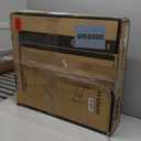 Floor Mobile TV Stand with Power Outlet, Rolling TV Cart for 27-65 Inch OLED LED Monitors, 6 Levels of Height Adjustment, Ambient Lighting on The Bottom Wheels Holds up to 88lbs, 400x400mm (White)