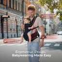 Momcozy Baby Carrier with Hip Seat, 2-in-1 Forward-Facing Carry for Active Babies, Detachable Hands-Free Carrier up to 44lbs, Breathable Infant Carrier Fits Waist Sizes up to 45 Inches, AirMesh Black