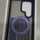 Compatible with Samsung Galaxy S22 & S23 Ultra Case with 360Rotatable Magnetic Ring Stand Compatible with Mag-Safe Military Protection Shockproof Translucent Phone Case,Blue