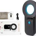 RFID Pet Microchip Scanner: Rechargeable Pet Chip Scanner EMID Microchip Reader 134.2kHz 125kHz 15 Digits Pet Chip ID Scanner for Animal/Pets/Pigs/Dogs/Cats (TM90B Black)