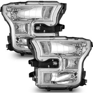 WEELMOTO Headlights for 2015 2016 2017 Ford F150 (NOT FOR factory LED or HID headlights), Compatible with 15 16 17 Ford F150 Headlight Assembly Pair L+R