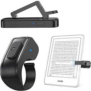 [Case-Friendly] Remote Control Page Turner Ring for Kindle Paperwhite Oasis Scribe Kobo eReaders, Camera Camcorder Remote Controls, Page Turner Clicker for iPhone ipad Tablets with Storage Bag