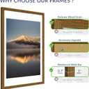 20X30 Poster Frame, Display Pictures 16X24 with Mat or 20X30 Without, Wall Hanging Frames, Rustic Brown, 3 Pack