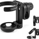 Gromast Foldable Stroller Cup Holder, 360°Rotatable with Adjustable Clip, Universal Cup Holder for Stroller, Wheelchair, Bike, Walker, Scooter, Tricycle - Black