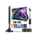 TV Antenna Indoor Antenna for Smart TV for Long Range Reception and All Smart TVs HD Digital Antenna with Amplifier Signal Booster for Local Channels Supports 4K 1080p-(Orange)