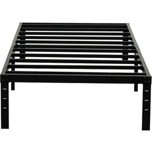Twin Bed Frames, Heavy Duty Metal Frames with Steel Slats Support, No Box Spring Needed, 16 Inch High Metal Platform Bed Frames with Storage, Non-Slip and Noise-Free, Black