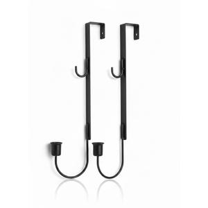 Over-the-Door Metal Taper Candle Holder Set (2-Pack) – Sleek Matte Black Finish