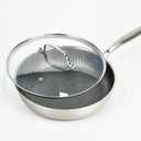 12 IN Glass Lid with Stainless Steel Handle for Frying Pan, Tempered Replacement Cover Compatible for Skillets, Round Cast Iron, Cast Aluminium, Stainless Steel Pans & Pots (297mm-312mm)