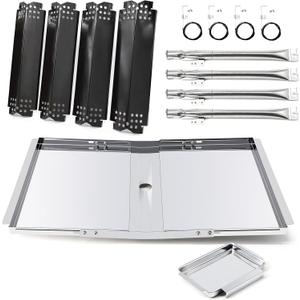 Grill Replacement Parts for Nexgrill 720-0830H 720-0783E 720-0783EH, Grease Tray Drip Tray & Grill Heat Plates & Burner Tubes and Igniters for Home Depot Nexgrill 4 Burner 720-0830H