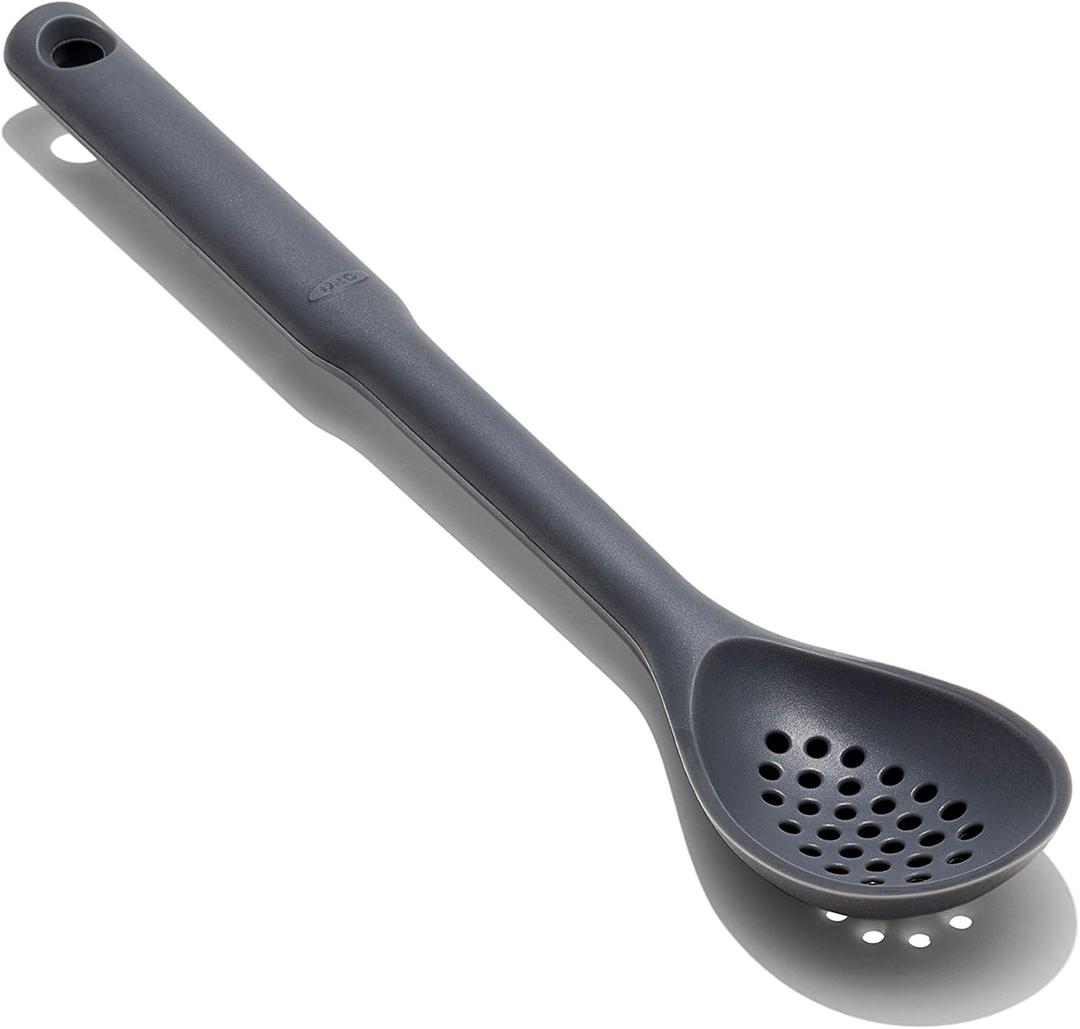 OXO Good Grips Silicone Slotted Spoon, us:one Size, Peppercorn