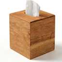 Tissue Box Cover Square, Acacia Wood Tissue Box Holder with Slide-Out Bottom, Wooden Tissue Box Cover Cube for Bathroom, Bedroom, Dinner Table, 5.5 x 5.5 x 6.1 inches