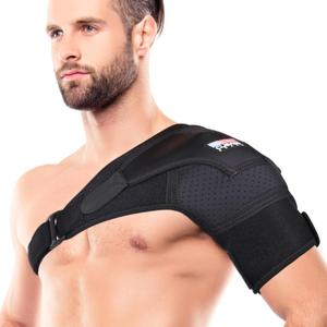 Shoulder Brace for Rotator Cuff - for Bursitis, Dislocated AC Joint, Labrum Tear, Tendonitis,Neoprene Compression Support Sleeve for Men and Women (Black S-M)