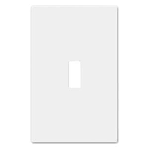 AIDA 1-Gang Midsize Screwless Toggle Light Switch Cover Plate, Matte White Unbreakable Thermoplastic Replacement for Lightswitch Wall Plate Cover, UL Listed, 1-Pack, 4.88"H x 3.13"L