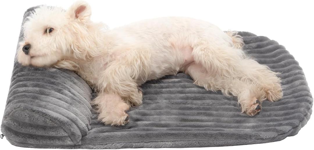 Jiupety Bolster Dog Pillow with Orthopedic, Benefit for Cervical Vertebra, Machine Washable, Pet Pillow Bed Met for Small Medium Large Dogs, Gray, L