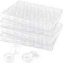 SEUNMUK 4 Pack 24 Grids Embroidery Diamond Storage Box, Clear Plastic Containers for DIY Art Crafts, Beads and Nail