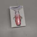 7 Color Galvanic Machines - Red Light Therapy for Face and Neck, Face Massager Tool for Wrinkles, Double Chin, Vibrating Facial Massager with Thermals, Pink