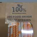 200 Pieces Thanksgiving Paper Straws Orange and Gold Assorted Paper Straws Biodegradable Drinking Straw Mix for Fall Leaf Autumn Wedding Supplies, 8 Style, 200 Count