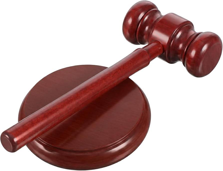 Wooden Gavel with Sound Block, Gavel and Block Set, Classic Judge's Hammer, Wood Hammer Court for Judge Lawyer Auction Court Company Auction Sale Courtroom Simulations