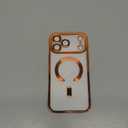 Misea Magnetic for iPhone 17 Pro Max Case Compatible with MagSafe [Never Yellowing] [Military Grade Drop Protection] Full Camera Lens Protector Plating Soft Clear Phone Case for Women, Cosmic Orange