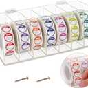 Acrylic Day of The Week Covered Label Dispenser 7-Slot Dispenser Day of The Week Label Dispenser Wall Mount Sticker Roll Dispenser for 1",3/4"Day of The Week Stickers 1 Inch Label Dispenser (No Label)