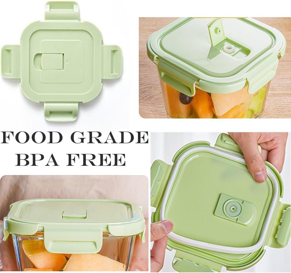 Square Glass Food storage Containers with Airtight Lids, 2 cup Food Meal Prep Containers, Square Glass Bowl For Lunch Sandwich Fruit Snack, Dishwasher Microwave Freezer Safe- (Pink+Green) Square Glass Food storage Containers with Airtight Lids, 2 cup Food Meal Prep Containers, Square Glass Bowl For Lunch Sandwich Fruit Snack, Dishwasher Microwave Freezer Safe- (Pink+Green)
