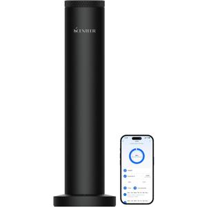 Wireless Hotel Scent Diffuser-Cordless Rechargeable Diffuser for Whole House- Scent Air Machine for Home -App Bluetooth Control - Waterless Essential Oil Diffuser for Large Room, Studio Office -Black
