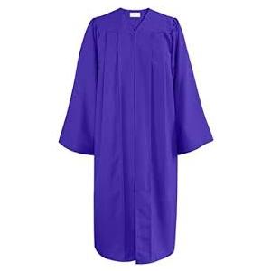 Unisex Adult Matte Graduation Gown & Robe, Purple, 1 PCS  4'6"-4'8" (39")