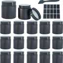 Lustervial 4oz Small Glass Jars With Lids, 16-Pack Lotion Container, Cosmetic Containers, Little Travel Jars For Creams With Mini Spoon, Black Label (Matte Black)