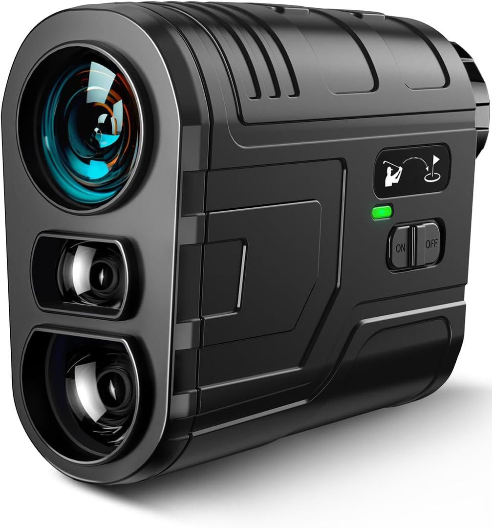 1200Yards Range Finder Golf with Slope, 7X Magnification Range Finder, Lightweight Portable Rechargeable Rangefinder, Flag Lock Vibration, Switch for Legal, Range Finders for Hunt/Golf Accessory (Black)