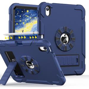 for iPad A16 Case 11th Generation 11 Inch 2025/ iPad 10th Generation Case 10.9 Inch 2022, Heavy Duty Military Grade Shockproof Cover with Pencil Holder for i Pad 11/10 Gen, Navy Blue