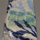 Mindsoft Blue Leaves Toilet Seat Covers Bathroom Toilet Lid Cover Soft Microfiber 17.5'' x 15'' Plush Tufted, Machine Washable, Adjustable Rubber Backing Fits Most Round Elongated Oblong Lids