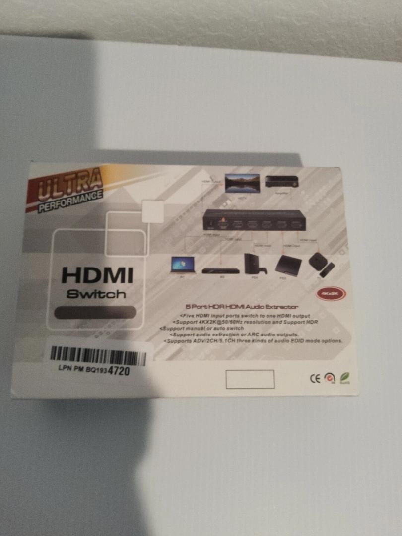 5 Port HDR HDMI Audio Extractor TV HDMI ARC EDID HDMIx5 DCx1 4K/60Hz HDCP 2.2
