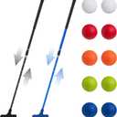 Lenwen 2 Pcs Golf Putter for Men Women Adjustable Length Two Way Putter Right or Left Handed Golfers Mini Golf Club with Practice Balls for Adults (Blue, Black)