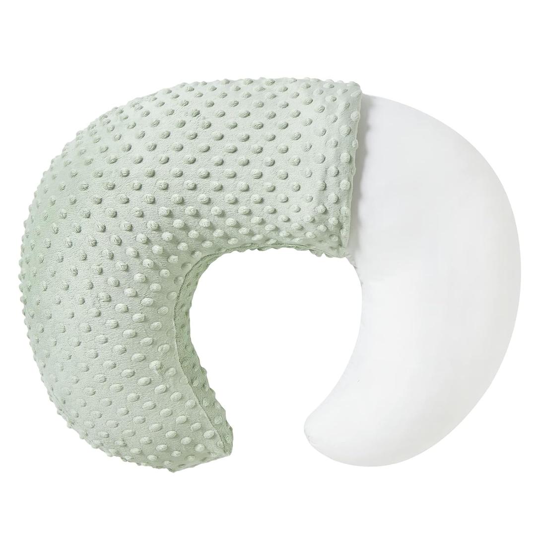 Baby Nursing Pillow and Body Positioner with Premium Slipcover for Breastfeeding for Baby Boys and Girls, Feeding Pillow with Breathable Comfortable Pillowcase (Green) (22 x 17.7 x 5.9 inches)