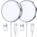 2 Pack Magnetic Wireless Charger for iPhone 17 Pro Max/17Pro/17 Air/17 15W Fast Mag Safe Charger Pad for iPhone 17/16/15/14/13 Series and AirPods 3/2/Pro 2/Pro