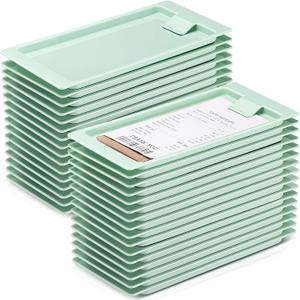 PerKoop 32 Pack Check Holders Check Presenters for Restaurant Plastic Guest Receipt Tip Trays Bill Credit Card Holder Waitress for Bars Hotels (Green)