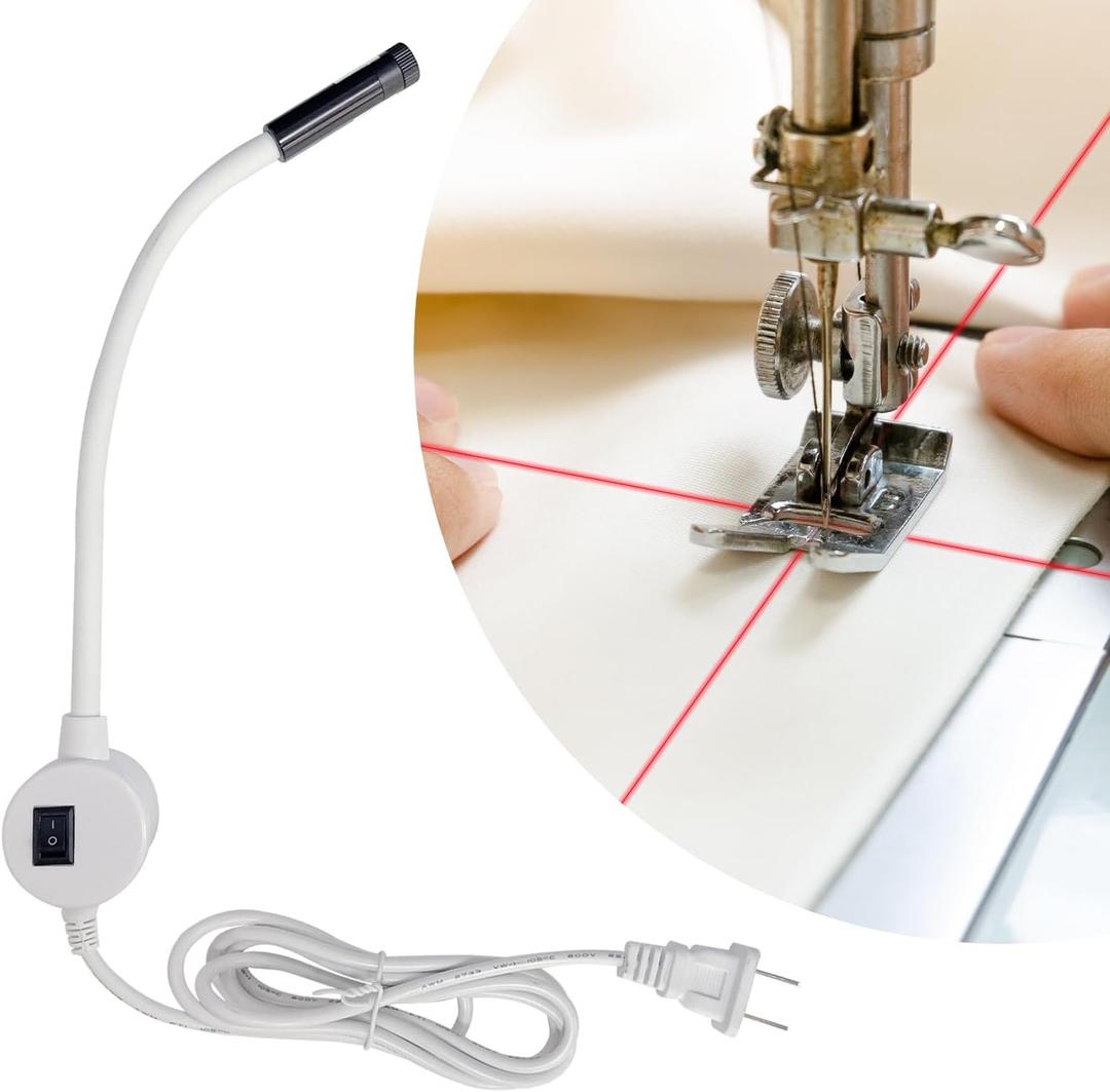 Magnetic Positioning Quilting Light with Crosshair Guide for Straight Stitching  Adjustable Red Laser Guide for Hands-Free Precision Sewing & Quilting, Secure Magnetic Attachment for Sewing Machines.