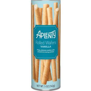 Amazon Brand - Aplenty, Vanilla Rolled Wafers, 5 oz (EXP 08/13/26)