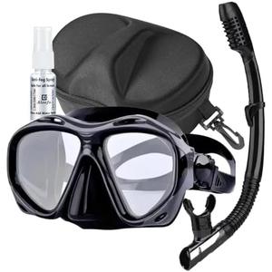 Hyperopia Diving Mask, +2.0 to +5.0 Farsighted Presbyopia Snorkel Mask, Tempered Glass Lens, Anti-Fog Leakproof Silicone Seal for Men Women Underwater Vision